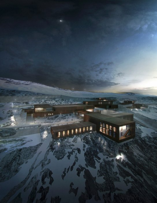 Футуристическое здание тюрьмы в Гренландии